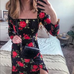 Available until 10/17 ASOS Floral Long-Sleeve Midi Dress